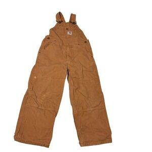 Carhartt Kids Brown Canvas Bib Overalls Size 6 Made in Vietnam